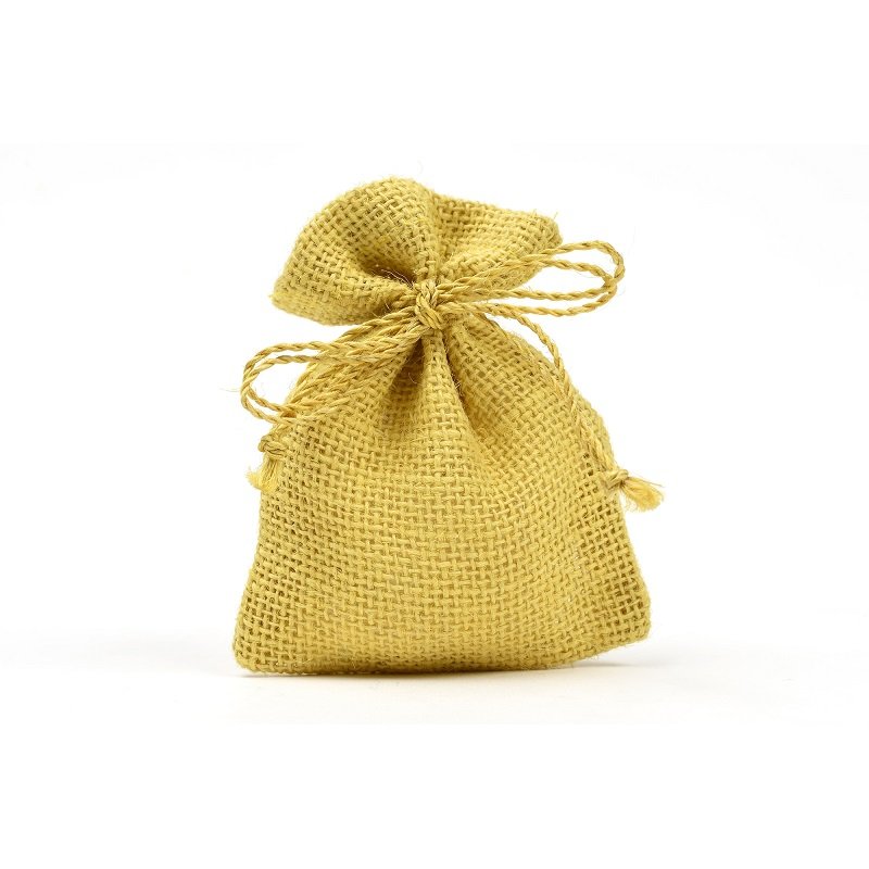 Bomboniera sacchettino semplice in juta giallo
