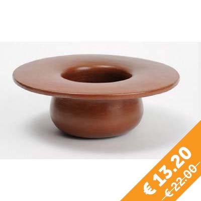 vaso 'cappello' basso in terracotta