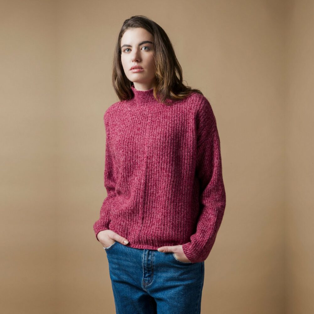 maglione alda l moulinè pink 95%cashm.rigen5%lana