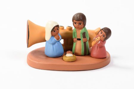 presepe tromba in terracotta