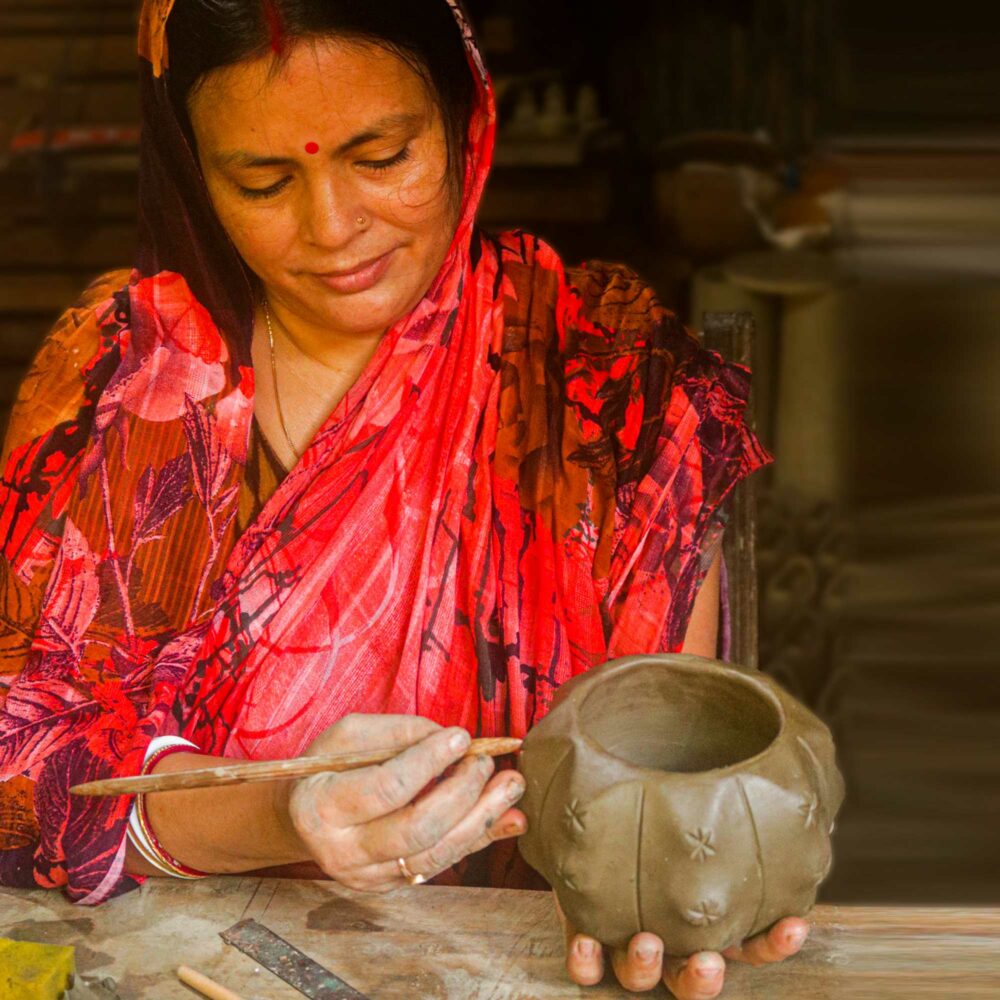 Bomboniera Lanterna Floreale in terracotta - immagine 3
